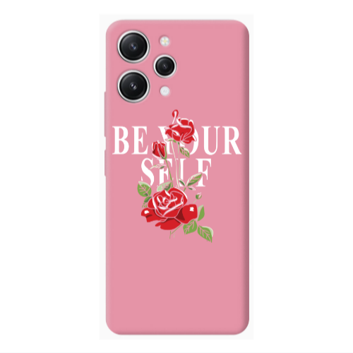 Xiaomi Redmi 12 Be Your Self Pink Colored Silicone TPU Θήκη