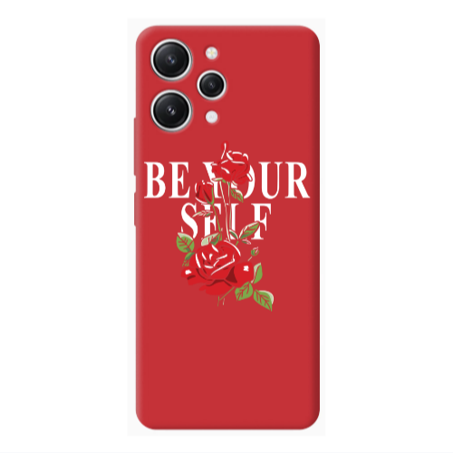 Xiaomi Redmi 12 Be Your Self Red Colored Silicone TPU Θήκη