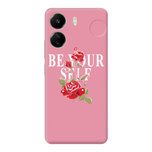 Xiaomi Redmi 13C Be Your Self Pink Colored Silicone TPU Θήκη