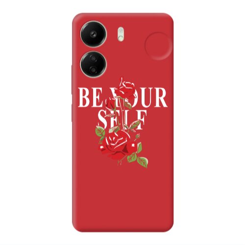 Xiaomi Redmi 13C Be Your Self Red Colored Silicone TPU Θήκη