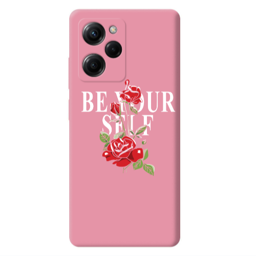 Xiaomi Poco X5 Pro Be Your Self Pink Colored Silicone TPU Θήκη