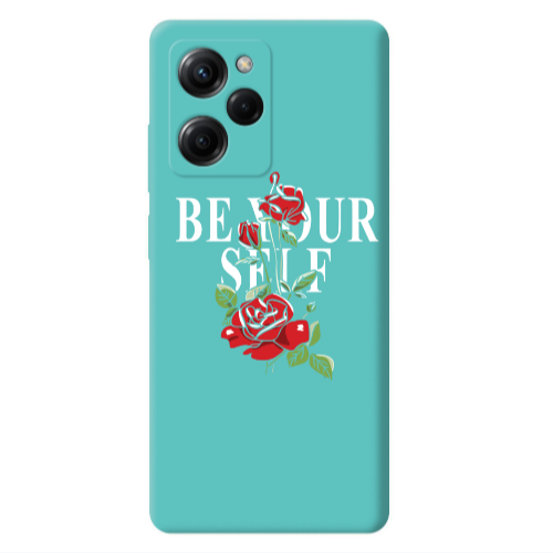 Xiaomi Poco X5 Pro Be Your Self Turquoise Colored Silicone TPU Θήκη
