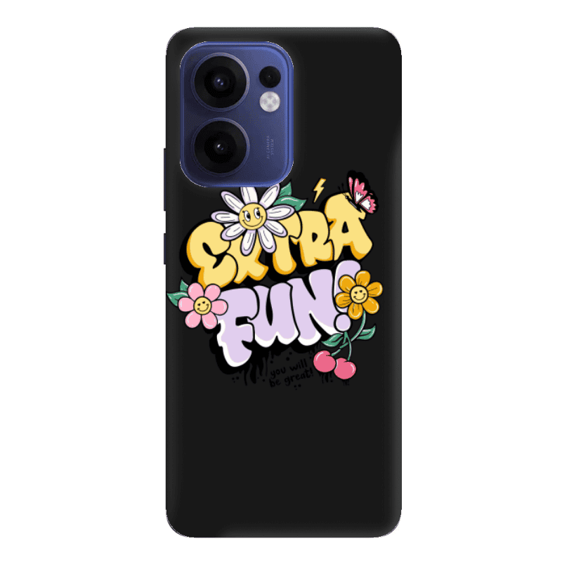 Oppo Reno13 FS Extra Fun Black Colored Silicone TPU Θήκη
