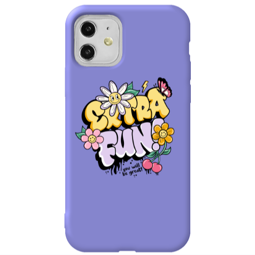 Apple iPhone 11  Extra Fun Purple Colored Silicone TPU Θήκη