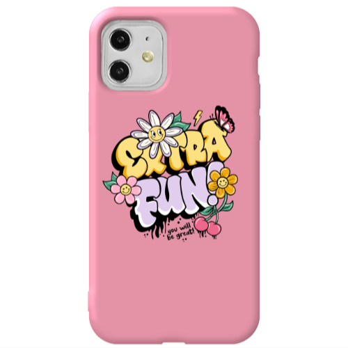 Apple iPhone 11  Extra Fun Pink Colored Silicone TPU Θήκη