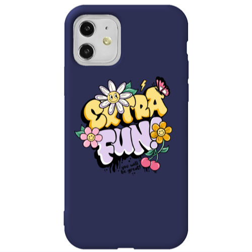 Apple iPhone 11  Extra Fun Dark blue Colored Silicone TPU Θήκη