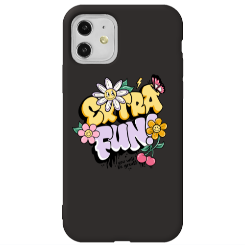 Apple iPhone 11  Extra Fun Black Colored Silicone TPU Θήκη