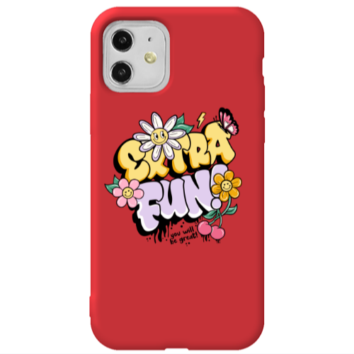 Apple iPhone 11  Extra Fun Red Colored Silicone TPU Θήκη