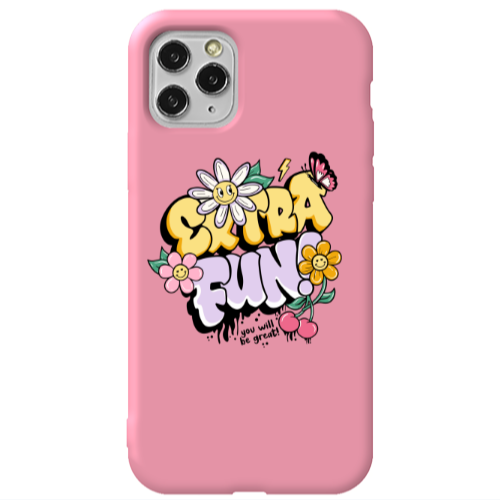Apple iPhone 11 Pro Extra Fun Pink Colored Silicone TPU Θήκη