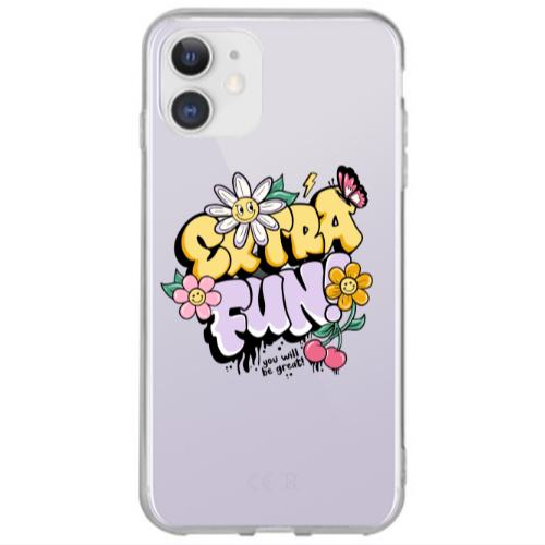 Apple iPhone 12 Extra Fun Transparent Silicone TPU Θήκη