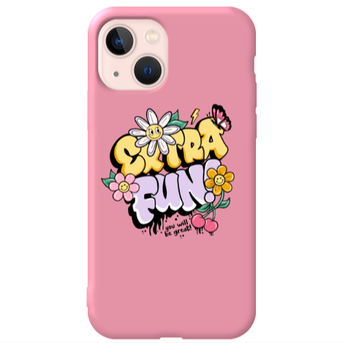 Apple iPhone 13 Extra Fun Pink Colored Silicone TPU Θήκη