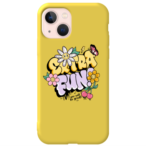 Apple iPhone 13 Extra Fun Yellow Colored Silicone TPU Θήκη