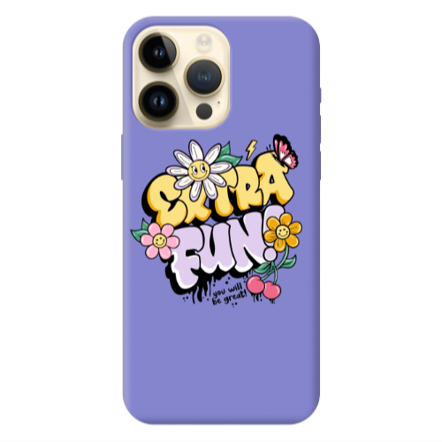 Apple iPhone 13 Pro Max Extra Fun Purple Colored Silicone TPU Θήκη
