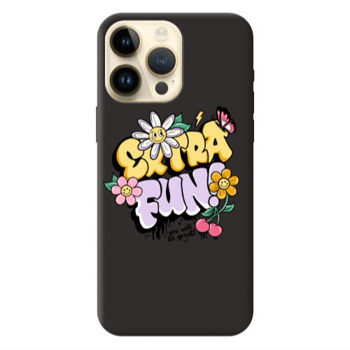 Apple iPhone 13 Pro Max Extra Fun Black Colored Silicone TPU Θήκη