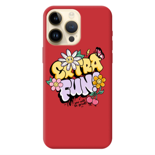 Apple iPhone 13 Pro Max Extra Fun Red Colored Silicone TPU Θήκη