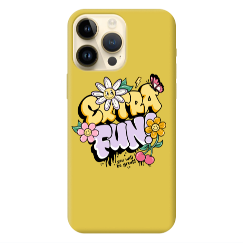 Apple iPhone 13 Pro Max Extra Fun Yellow Colored Silicone TPU Θήκη