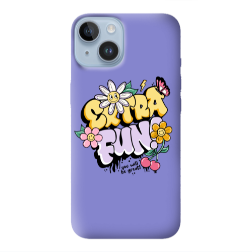 Apple iPhone 14  Extra Fun Purple Colored Silicone TPU Θήκη