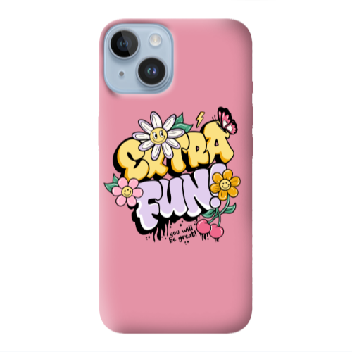 Apple iPhone 14  Extra Fun Pink Colored Silicone TPU Θήκη
