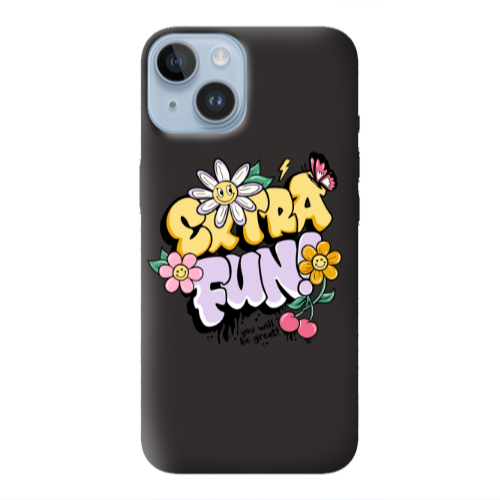 Apple iPhone 14  Extra Fun Black Colored Silicone TPU Θήκη