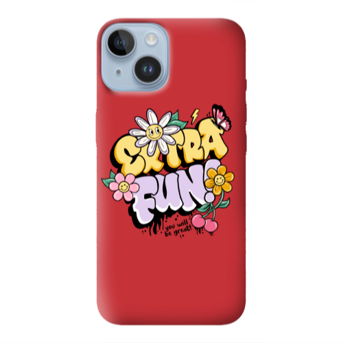 Apple iPhone 14 Plus Extra Fun Red Colored Silicone TPU Θήκη