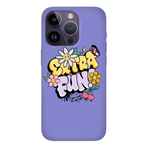 Apple iPhone 14 Pro  Extra Fun Purple Colored Silicone TPU Θήκη