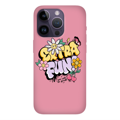 Apple iPhone 14 Pro  Extra Fun Pink Colored Silicone TPU Θήκη