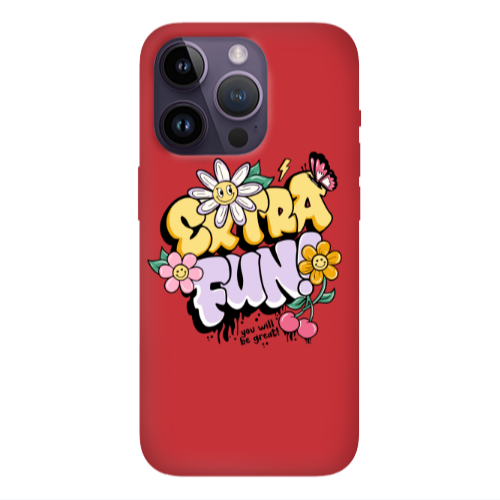 Apple iPhone 14 Pro  Extra Fun Red Colored Silicone TPU Θήκη