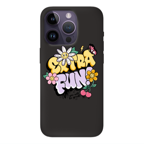 Apple iPhone 14 Pro Max Extra Fun Black Colored Silicone TPU Θήκη