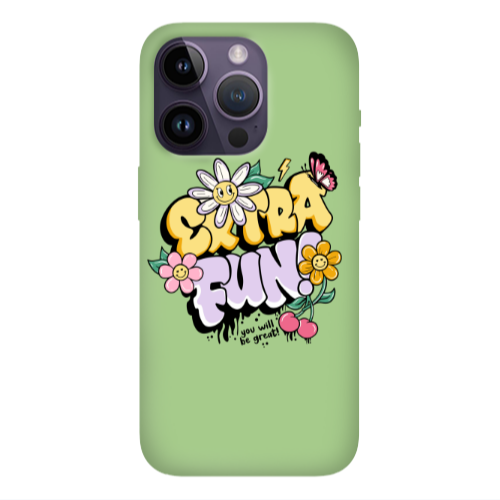 Apple iPhone 14 Pro Max Extra Fun Light Green Colored Silicone TPU Θήκη