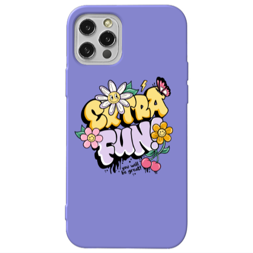 Apple iPhone 13 Pro Extra Fun Purple Colored Silicone TPU Θήκη