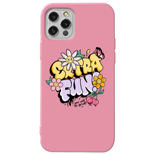 Apple iPhone 13 Pro Extra Fun Pink Colored Silicone TPU Θήκη