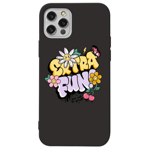 Apple iPhone 13 Pro Extra Fun Black Colored Silicone TPU Θήκη