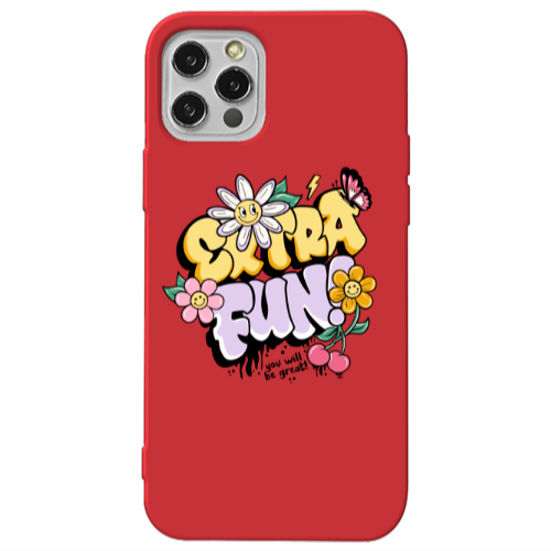Apple iPhone 13 Pro Extra Fun Red Colored Silicone TPU Θήκη