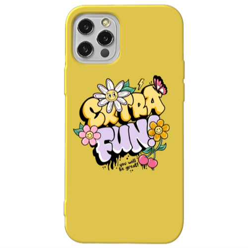 Apple iPhone 13 Pro Extra Fun Yellow Colored Silicone TPU Θήκη