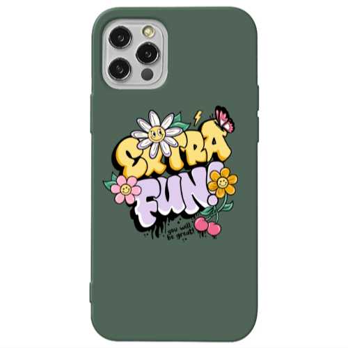 Apple iPhone 13 Pro Extra Fun Dark Green Colored Silicone TPU Θήκη