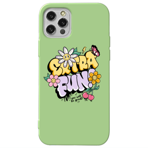 Apple iPhone 12 Pro Extra Fun Light Green Colored Silicone TPU Θήκη