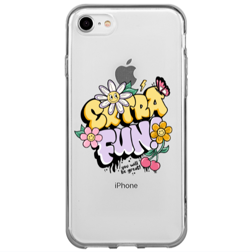 Apple iPhone 7 Extra Fun Transparent Silicone TPU Θήκη