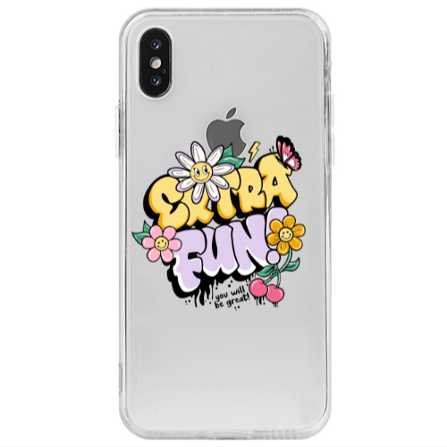 Apple iPhone Xs Extra Fun Transparent Silicone TPU Θήκη
