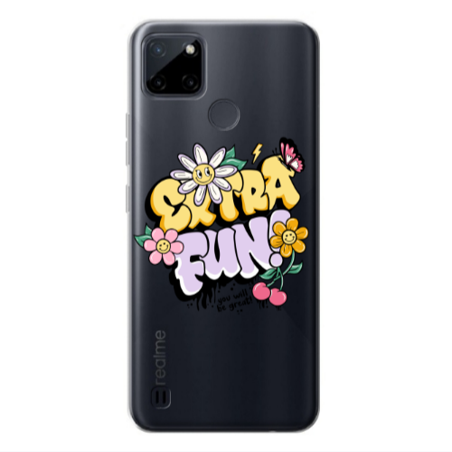 Realme C25Y Extra Fun Transparent Silicone TPU Θήκη