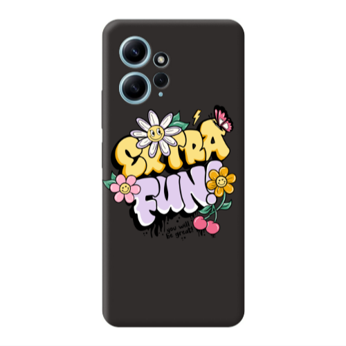 Xiaomi Redmi Note 12 4G Extra Fun Black Colored Silicone TPU Θήκη