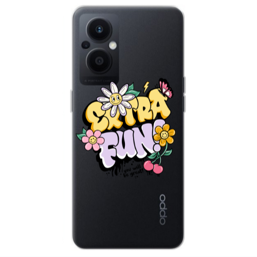 Oppo Reno 7 Lite Extra Fun Transparent Silicone TPU Θήκη