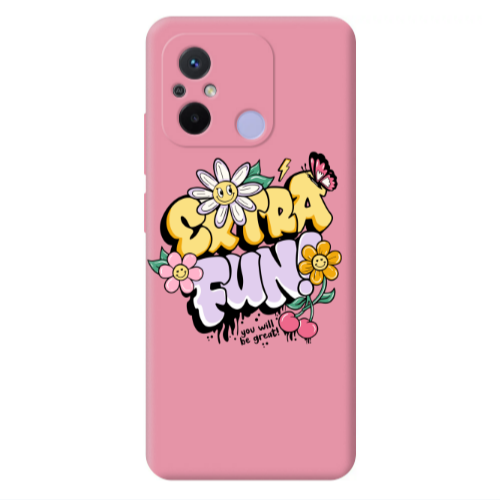 Xiaomi Redmi 12C Extra Fun Pink Colored Silicone TPU Θήκη
