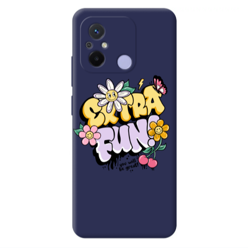 Xiaomi Redmi 12C Extra Fun Dark blue Colored Silicone TPU Θήκη