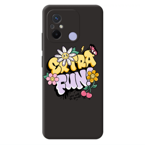 Xiaomi Redmi 12C Extra Fun Black Colored Silicone TPU Θήκη