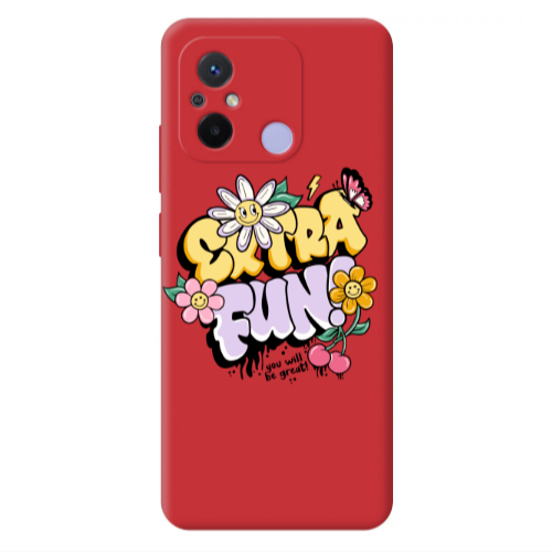Xiaomi Redmi 12C Extra Fun Red Colored Silicone TPU Θήκη