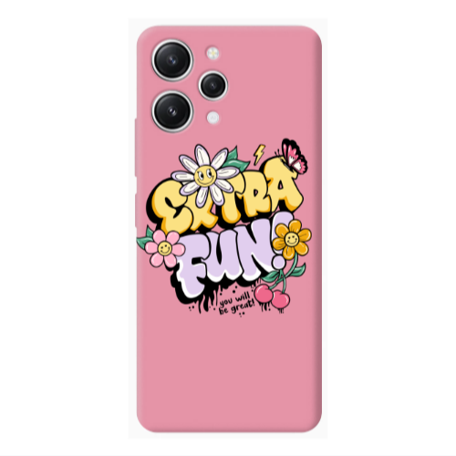 Xiaomi Redmi 12 Extra Fun Pink Colored Silicone TPU Θήκη