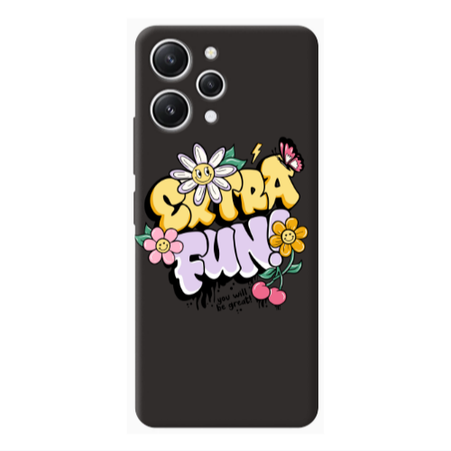Xiaomi Redmi 12 Extra Fun Black Colored Silicone TPU Θήκη