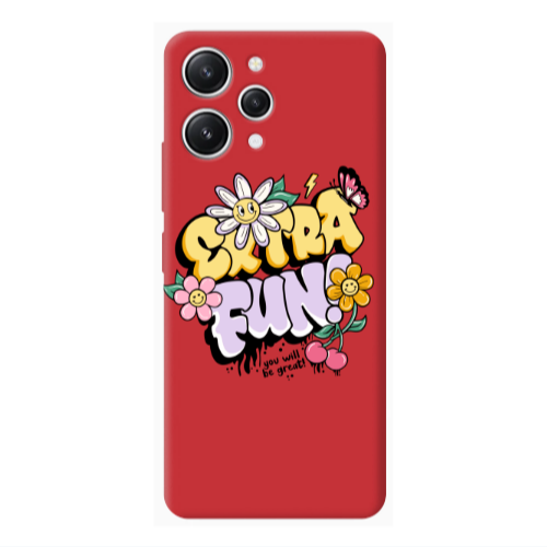 Xiaomi Redmi 12 Extra Fun Red Colored Silicone TPU Θήκη