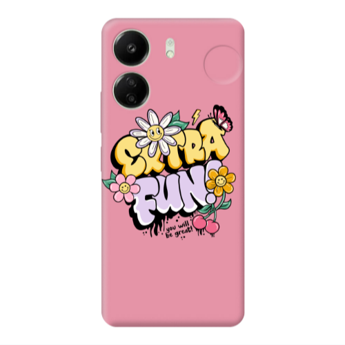 Xiaomi Redmi 13C Extra Fun Pink Colored Silicone TPU Θήκη