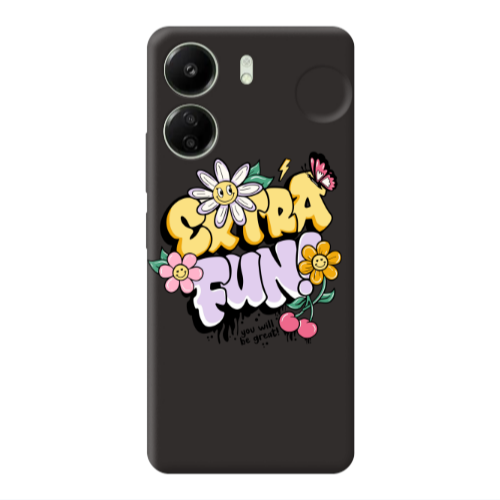Xiaomi Redmi 13C Extra Fun Black Colored Silicone TPU Θήκη